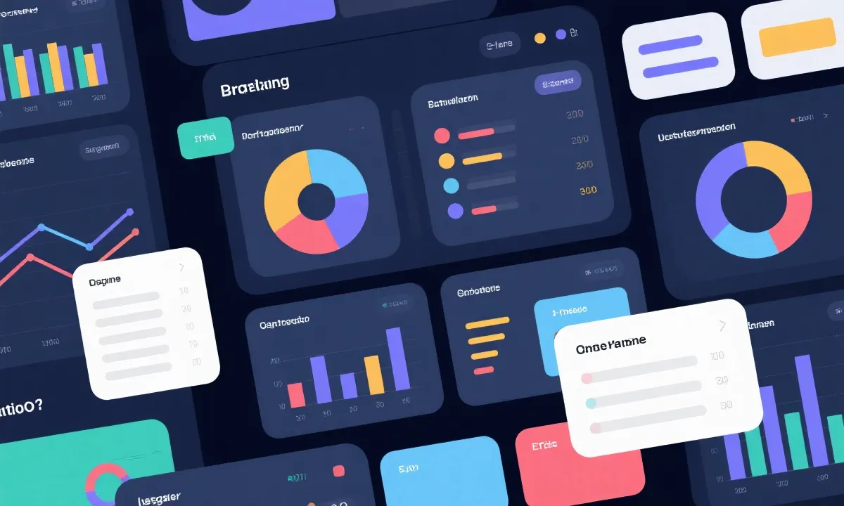 数据仪表盘抽象插画